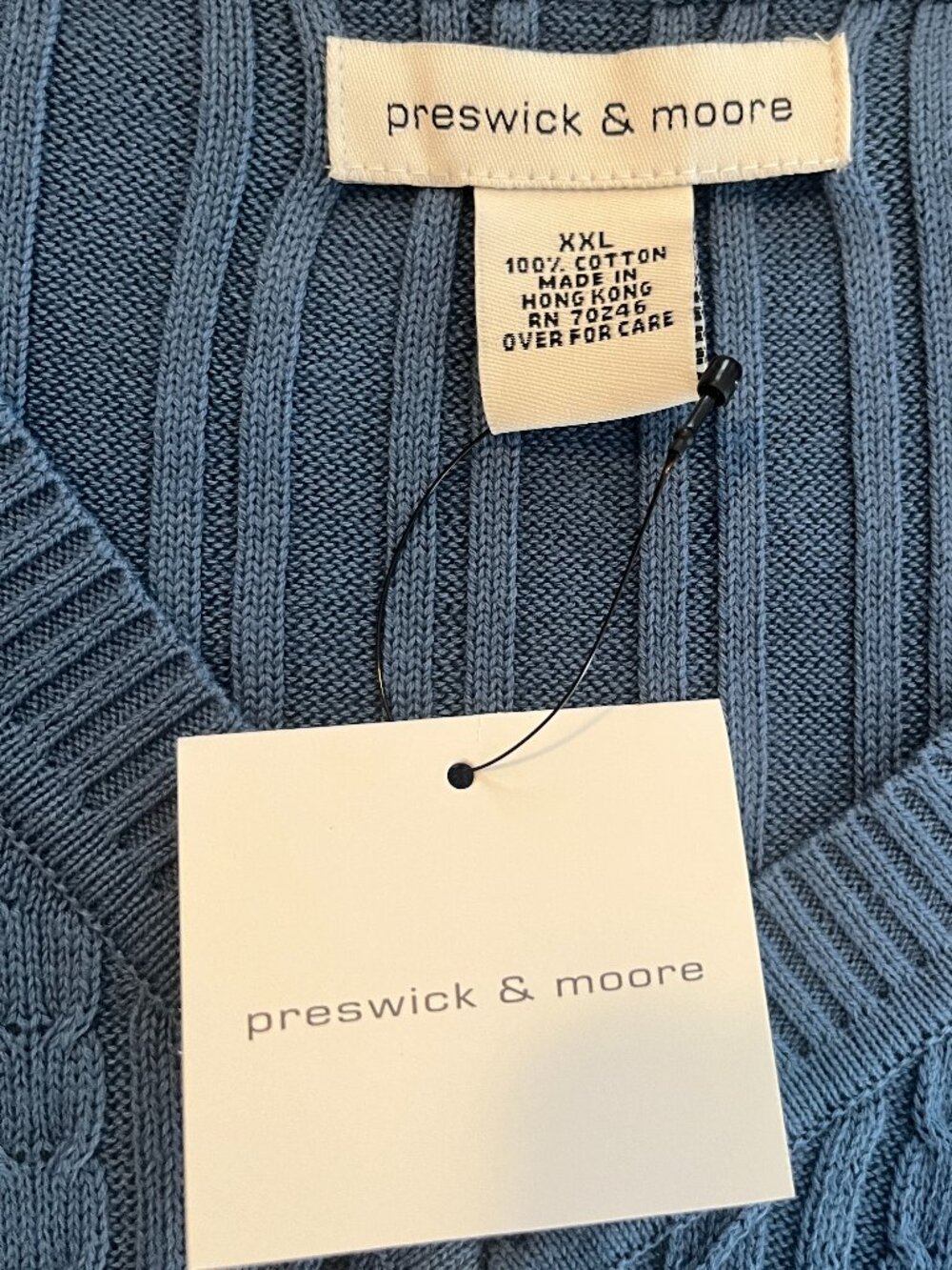NWT PRESWICK & MOORE SZ XXL 100% COTTON V-NECK SWEATER VEST